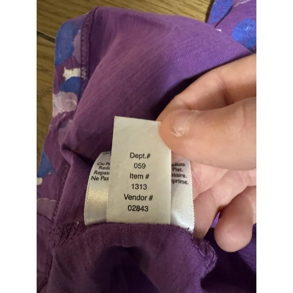Eddie Bauer Outdoor Women Size XXL Purple Graphic Print Short Sleeve Cotton City - Picture 10 of 11